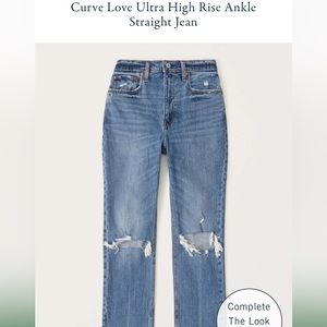 Abercrombie & Fitch Curve Love Ultra High Rise Ankle Straight Jeans
